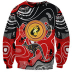 Aboriginal Flag Style Dot Art And Abstract Kangaroo Sweatshirt