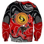 Aboriginal Flag Style Dot Art And Abstract Kangaroo Sweatshirt