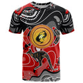 Aboriginal Flag Style Dot Art And Abstract Kangaroo T Shirt
