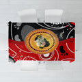 Aboriginal Flag Style Dot Art And Abstract Kangaroo Tablecloth