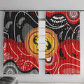 Aboriginal Flag Style Dot Art And Abstract Kangaroo Window Curtain