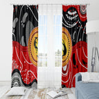 Aboriginal Flag Style Dot Art And Abstract Kangaroo Window Curtain