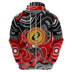 Aboriginal Flag Style Dot Art And Abstract Kangaroo Zip Hoodie