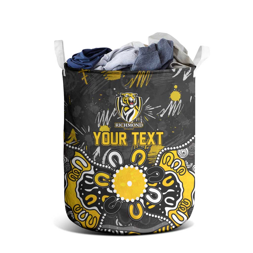 Personalized Richmond Tigers Laundry Basket Aboriginal Dot Painting Graffiti Style