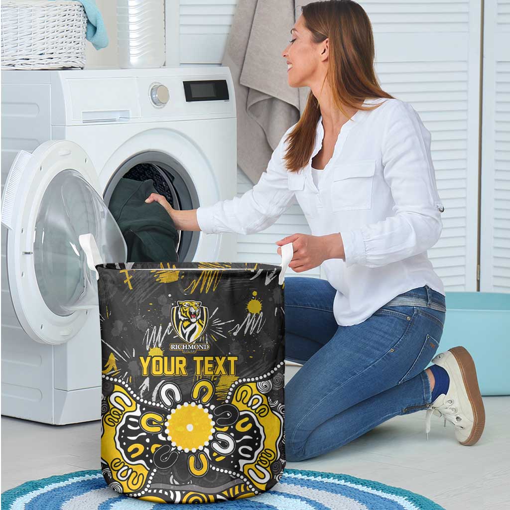 Personalized Richmond Tigers Laundry Basket Aboriginal Dot Painting Graffiti Style