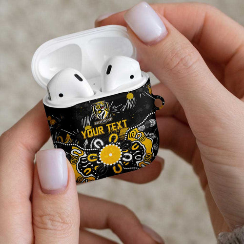 Personalized Richmond Tigers AirPods Case Aboriginal Dot Painting Graffiti Style