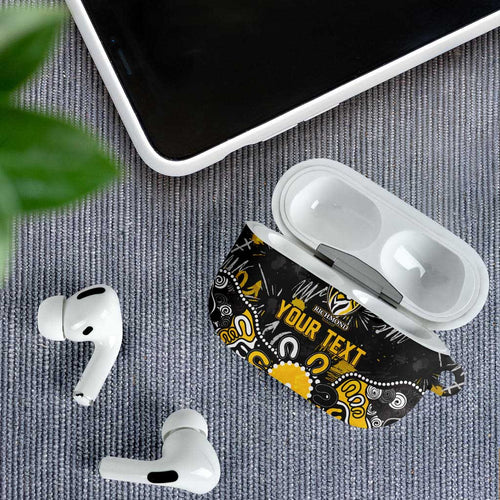 Personalized Richmond Tigers AirPods Case Aboriginal Dot Painting Graffiti Style