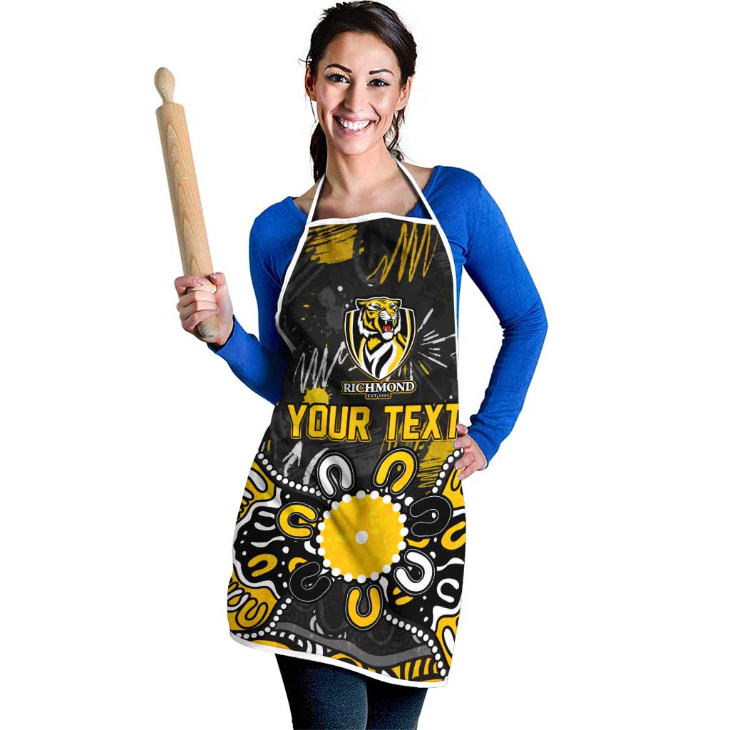 Personalized Richmond Tigers Apron Aboriginal Dot Painting Graffiti Style