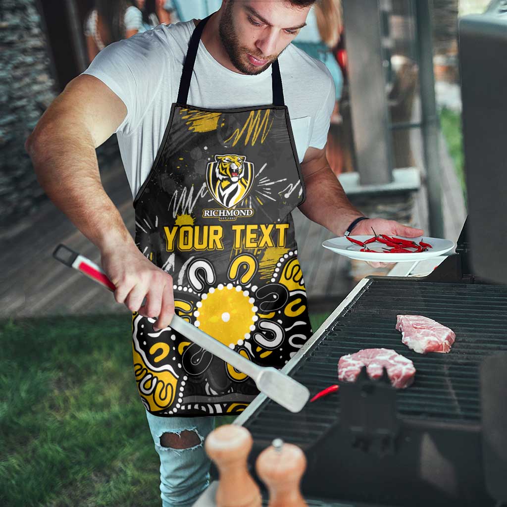 Personalized Richmond Tigers Apron Aboriginal Dot Painting Graffiti Style