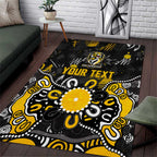 Personalized Richmond Tigers Area Rug Aboriginal Dot Painting Graffiti Style