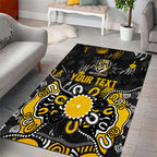 Personalized Richmond Tigers Area Rug Aboriginal Dot Painting Graffiti Style