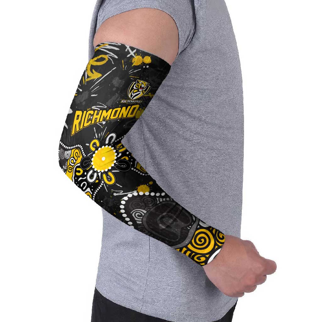 Personalized Richmond Tigers Arm Sleeves Aboriginal Dot Painting Graffiti Style