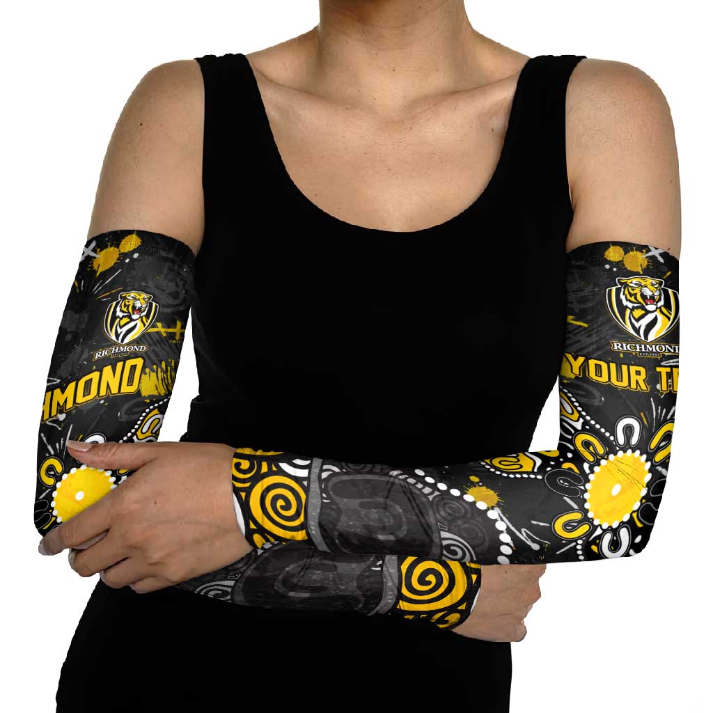 Personalized Richmond Tigers Arm Sleeves Aboriginal Dot Painting Graffiti Style