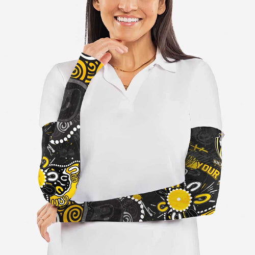 Personalized Richmond Tigers Arm Sleeves Aboriginal Dot Painting Graffiti Style