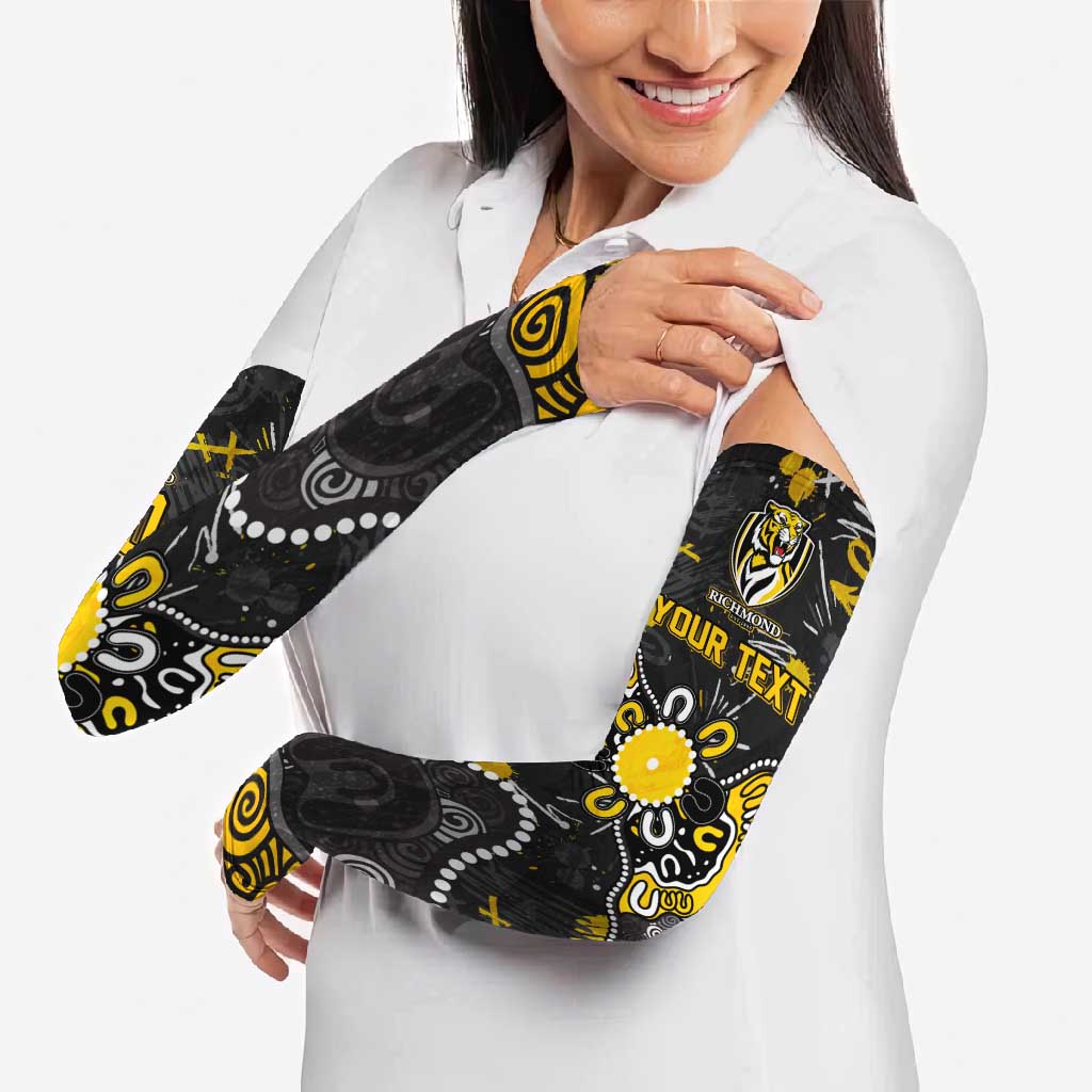 Personalized Richmond Tigers Arm Sleeves Aboriginal Dot Painting Graffiti Style