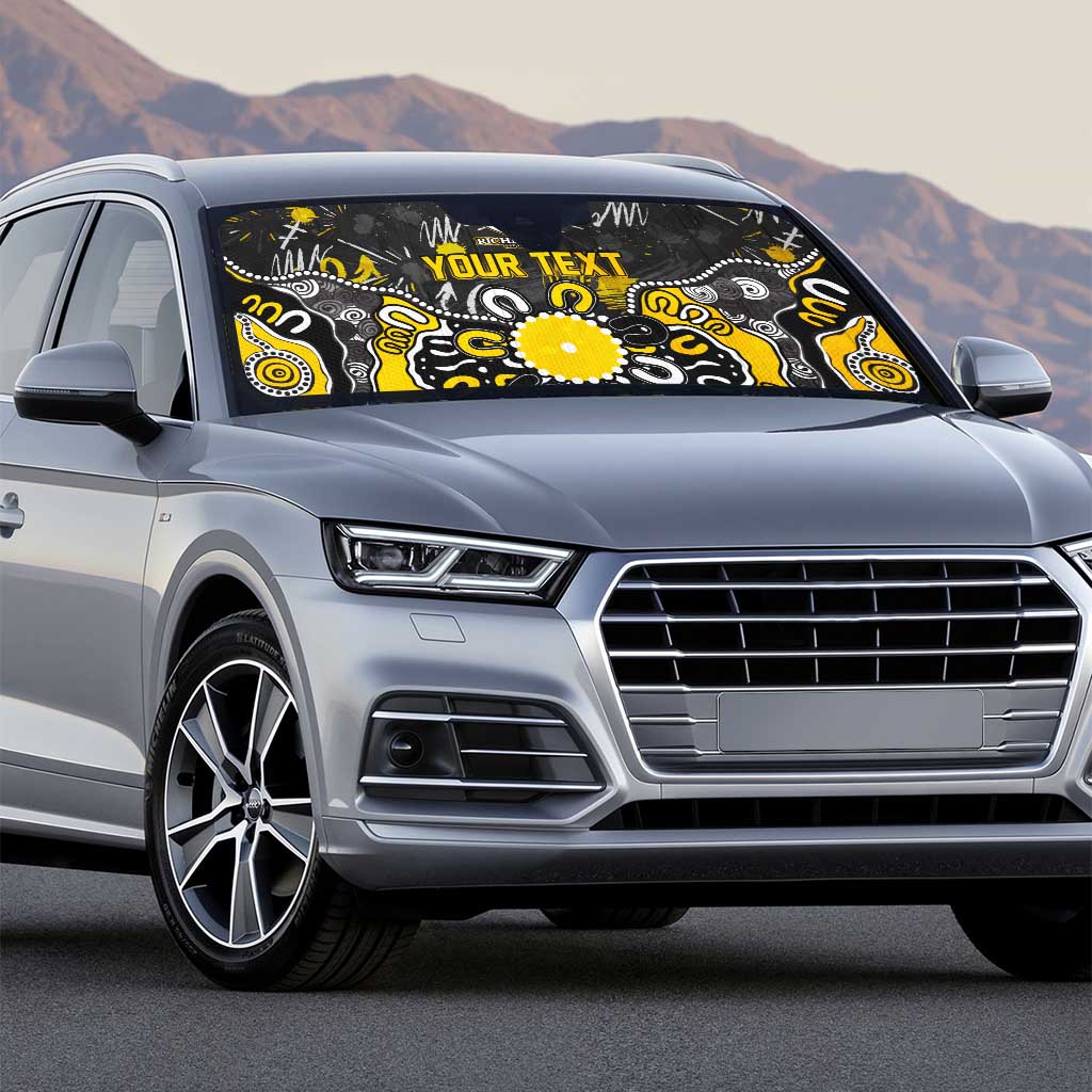 Personalized Richmond Tigers Auto Sun Shade Aboriginal Dot Painting Graffiti Style