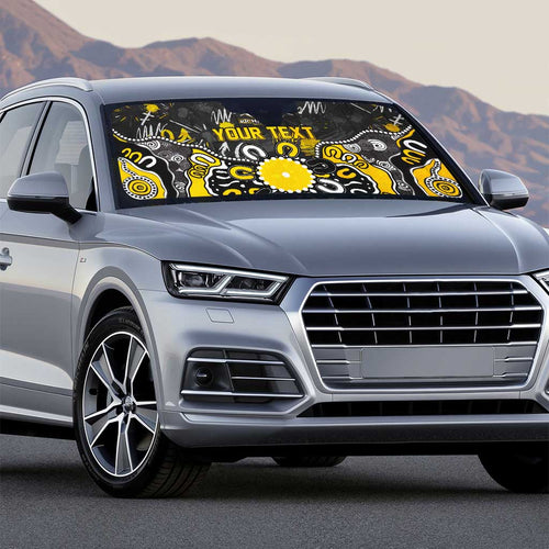 Personalized Richmond Tigers Auto Sun Shade Aboriginal Dot Painting Graffiti Style