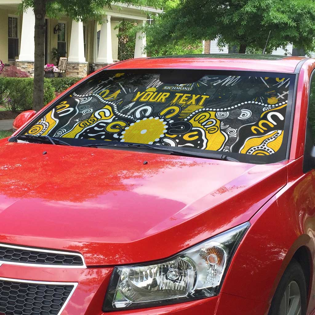 Personalized Richmond Tigers Auto Sun Shade Aboriginal Dot Painting Graffiti Style