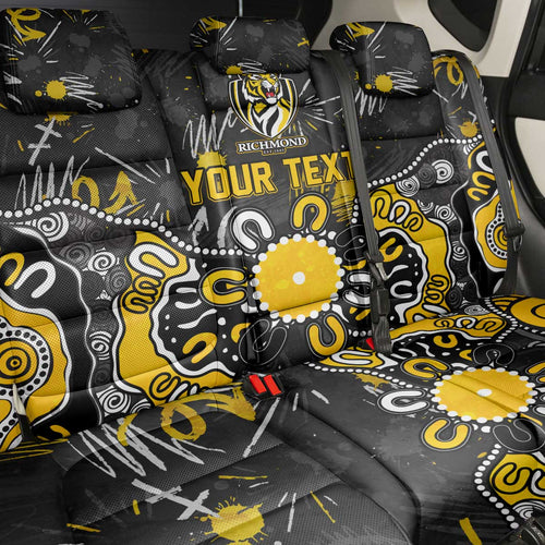 Personalized Richmond Tigers Back Car Seat Cover Aboriginal Dot Painting Graffiti Style
