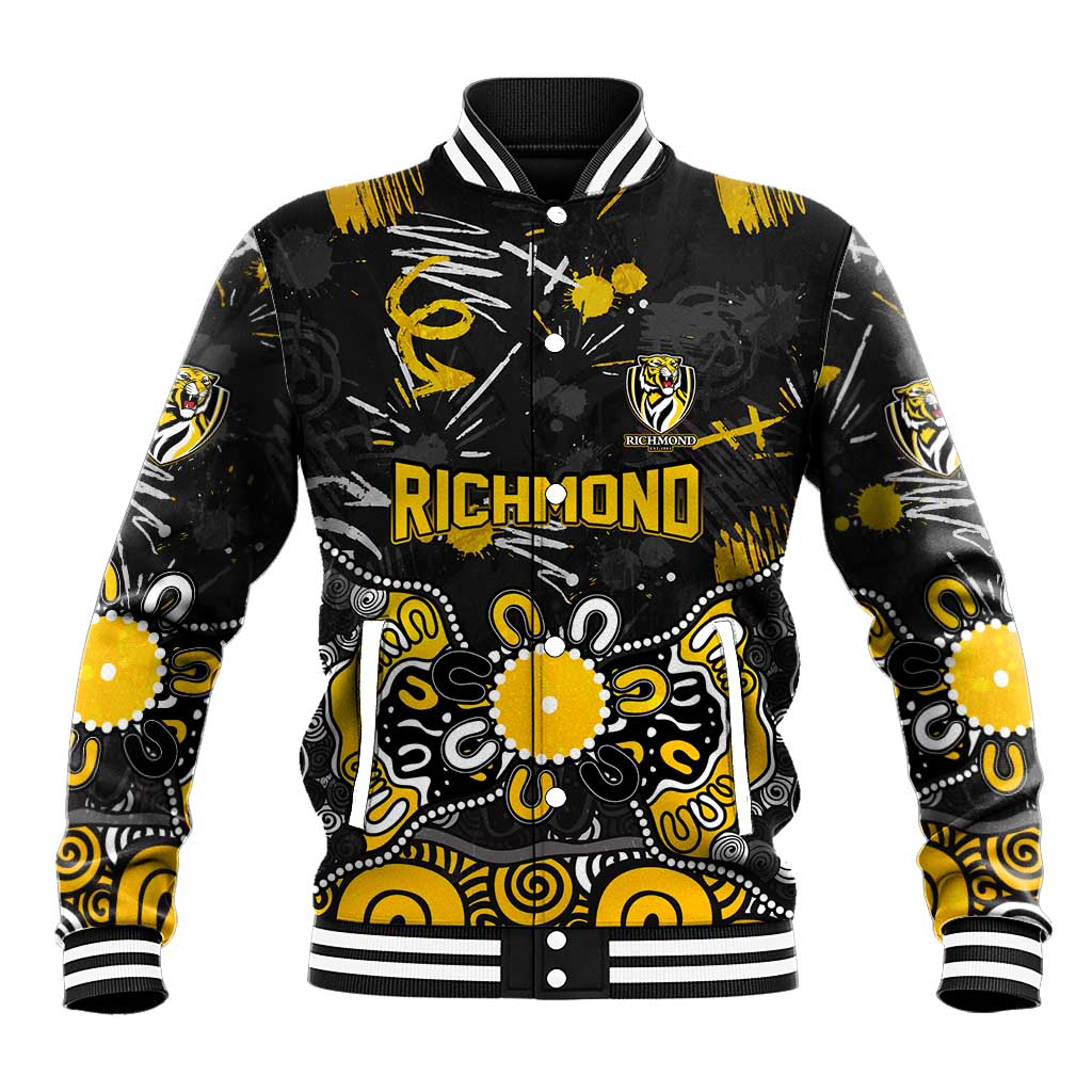 Personalized Richmond Tigers Baseball Jacket Aboriginal Dot Painting Graffiti Style