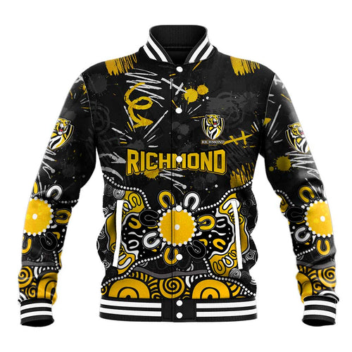 Personalized Richmond Tigers Baseball Jacket Aboriginal Dot Painting Graffiti Style