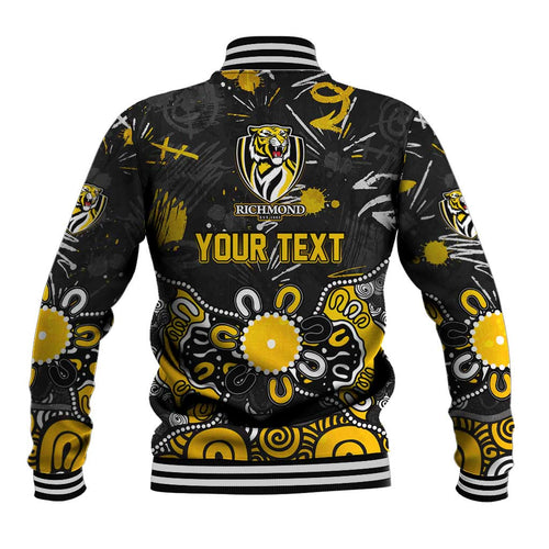 Personalized Richmond Tigers Baseball Jacket Aboriginal Dot Painting Graffiti Style