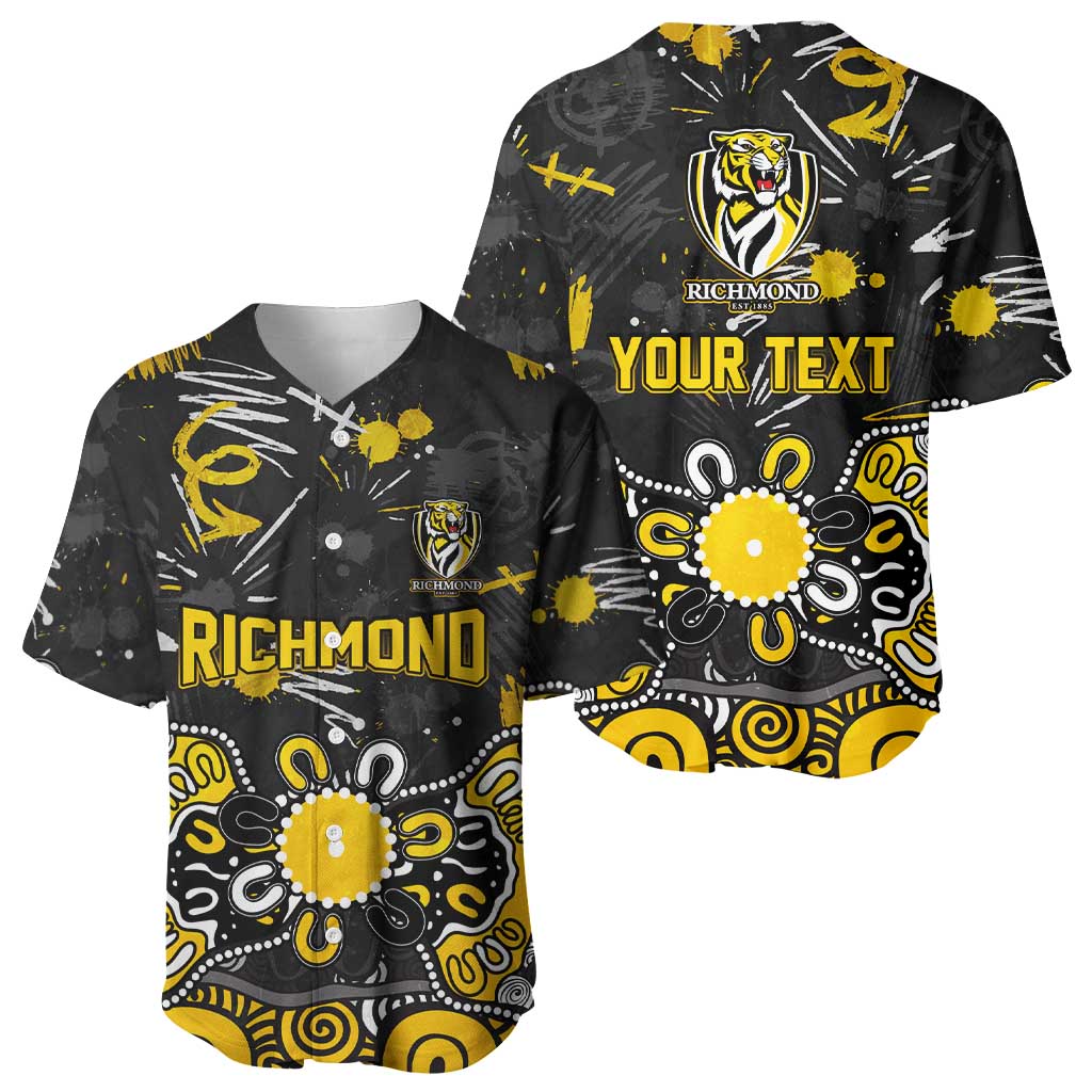 Personalized Richmond Tigers Baseball Jersey Aboriginal Dot Painting Graffiti Style