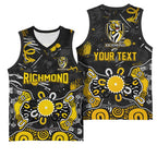 Personalized Richmond Tigers Basketball Jersey Aboriginal Dot Painting Graffiti Style