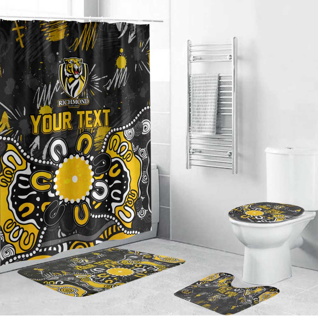 Personalized Richmond Tigers Bathroom Set Aboriginal Dot Painting Graffiti Style