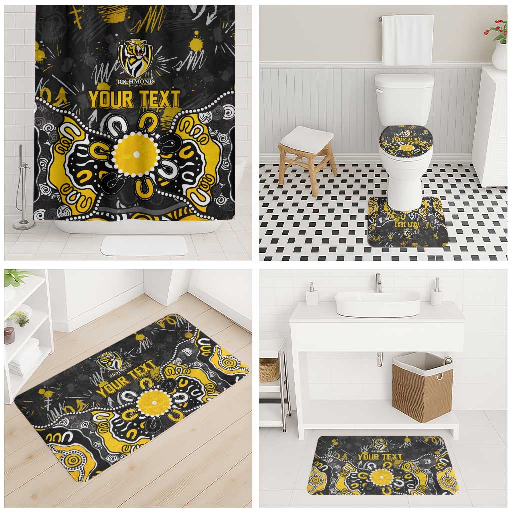 Personalized Richmond Tigers Bathroom Set Aboriginal Dot Painting Graffiti Style