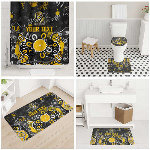 Personalized Richmond Tigers Bathroom Set Aboriginal Dot Painting Graffiti Style