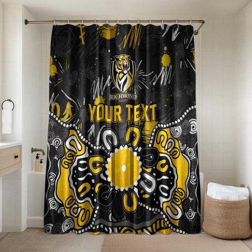 Personalized Richmond Tigers Bathroom Set Aboriginal Dot Painting Graffiti Style