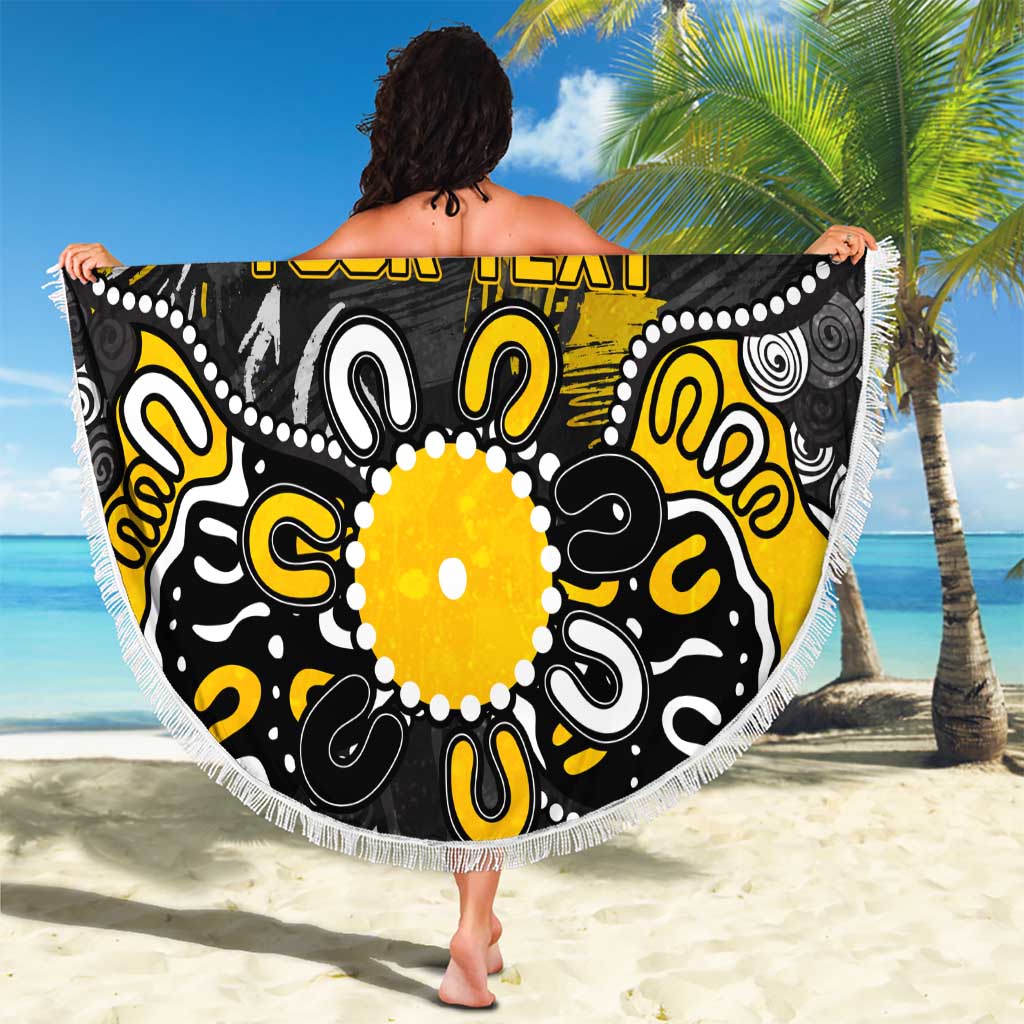 Personalized Richmond Tigers Beach Blanket Aboriginal Dot Painting Graffiti Style