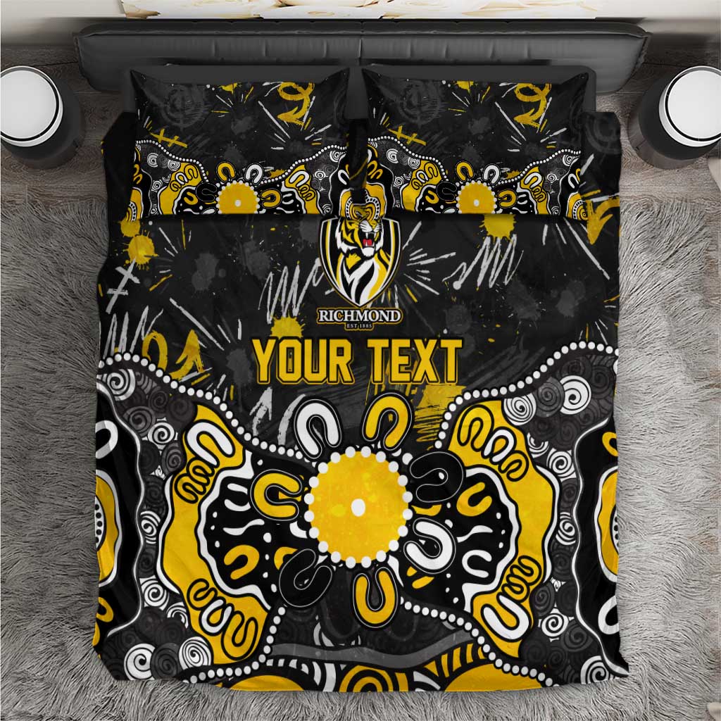 Personalized Richmond Tigers Bedding Set Aboriginal Dot Painting Graffiti Style