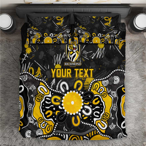 Personalized Richmond Tigers Bedding Set Aboriginal Dot Painting Graffiti Style
