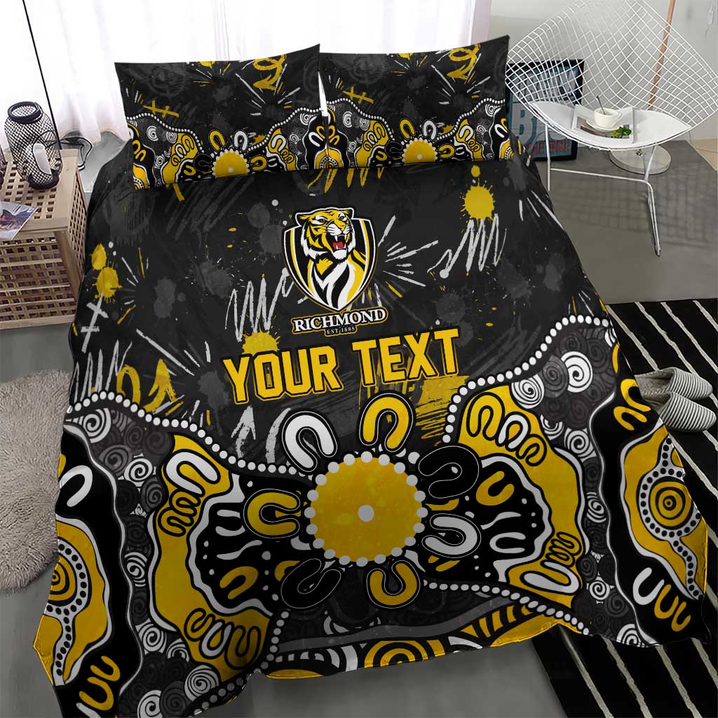 Personalized Richmond Tigers Bedding Set Aboriginal Dot Painting Graffiti Style