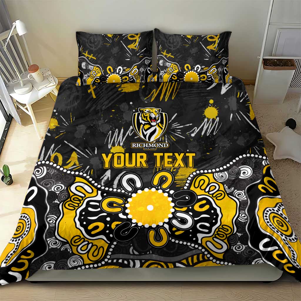 Personalized Richmond Tigers Bedding Set Aboriginal Dot Painting Graffiti Style