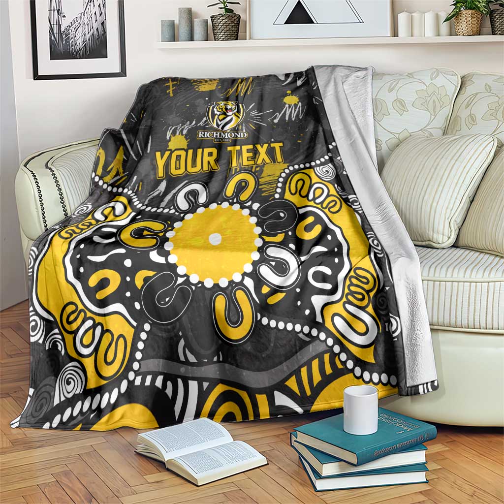 Personalized Richmond Tigers Blanket Aboriginal Dot Painting Graffiti Style