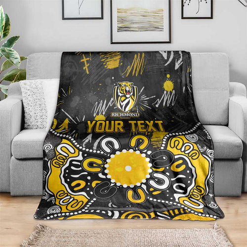 Personalized Richmond Tigers Blanket Aboriginal Dot Painting Graffiti Style