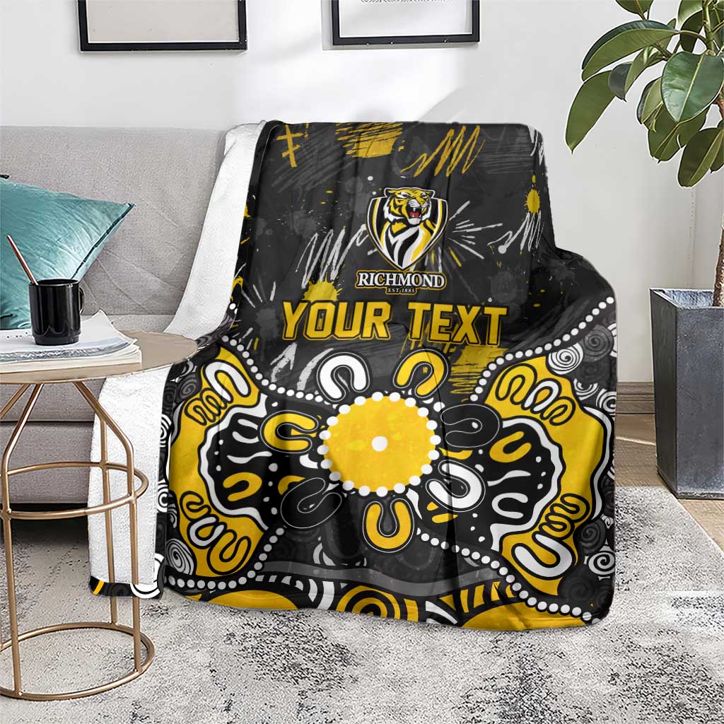 Personalized Richmond Tigers Blanket Aboriginal Dot Painting Graffiti Style