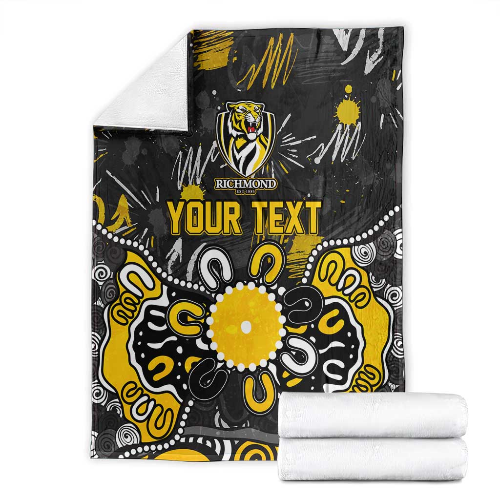 Personalized Richmond Tigers Blanket Aboriginal Dot Painting Graffiti Style
