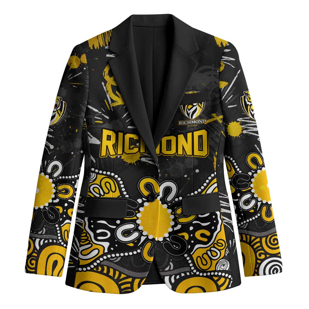 Personalized Richmond Tigers Blazer Aboriginal Dot Painting Graffiti Style