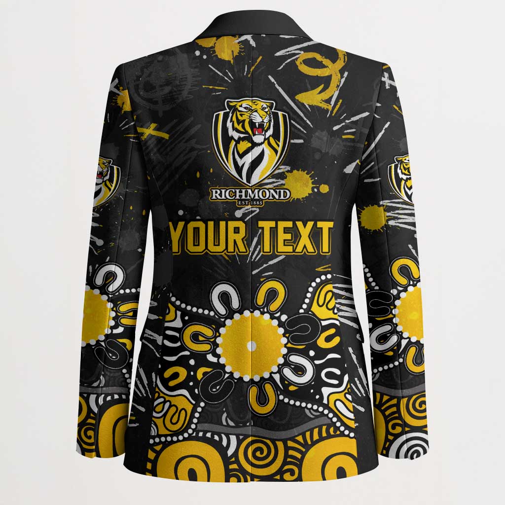 Personalized Richmond Tigers Blazer Aboriginal Dot Painting Graffiti Style