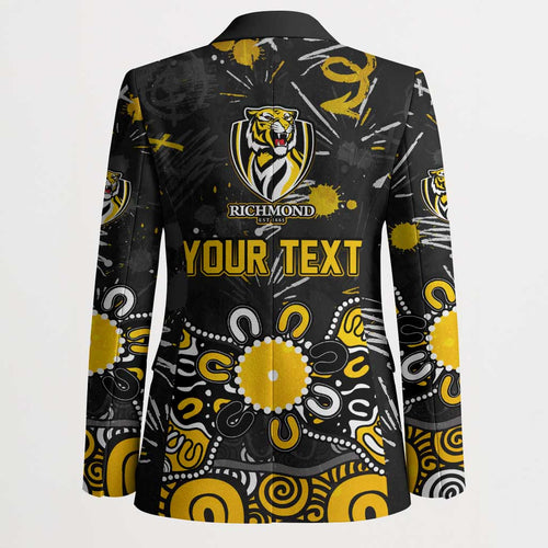 Personalized Richmond Tigers Blazer Aboriginal Dot Painting Graffiti Style