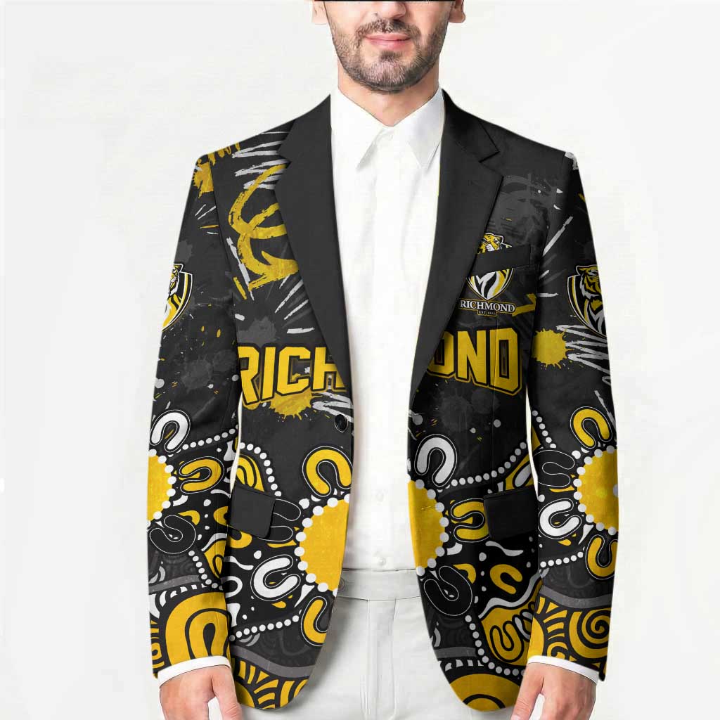 Personalized Richmond Tigers Blazer Aboriginal Dot Painting Graffiti Style