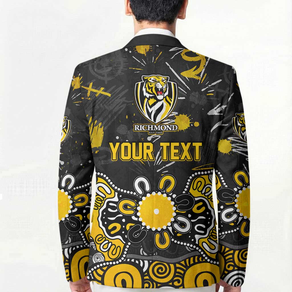 Personalized Richmond Tigers Blazer Aboriginal Dot Painting Graffiti Style