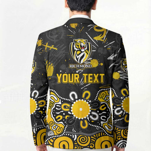 Personalized Richmond Tigers Blazer Aboriginal Dot Painting Graffiti Style