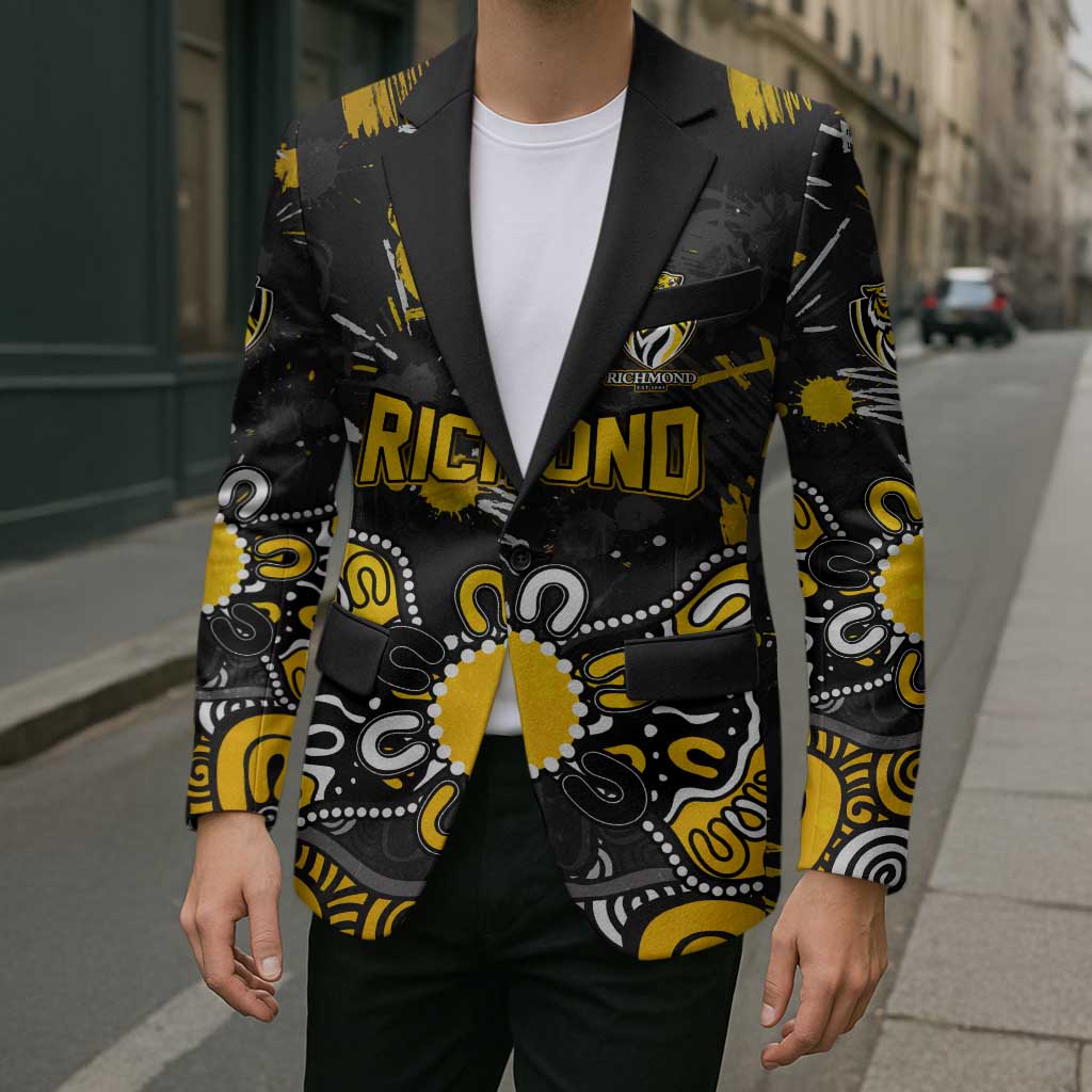Personalized Richmond Tigers Blazer Aboriginal Dot Painting Graffiti Style