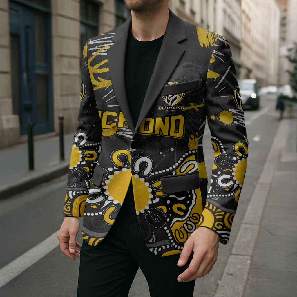 Personalized Richmond Tigers Blazer Aboriginal Dot Painting Graffiti Style