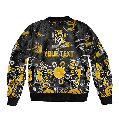 Personalized Richmond Tigers Bomber Jacket Aboriginal Dot Painting Graffiti Style